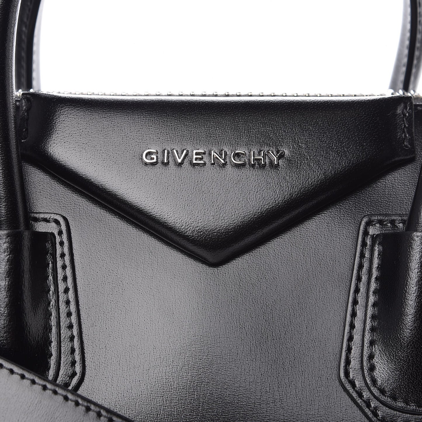 Shiny Lord Calfskin Small Antigona Black