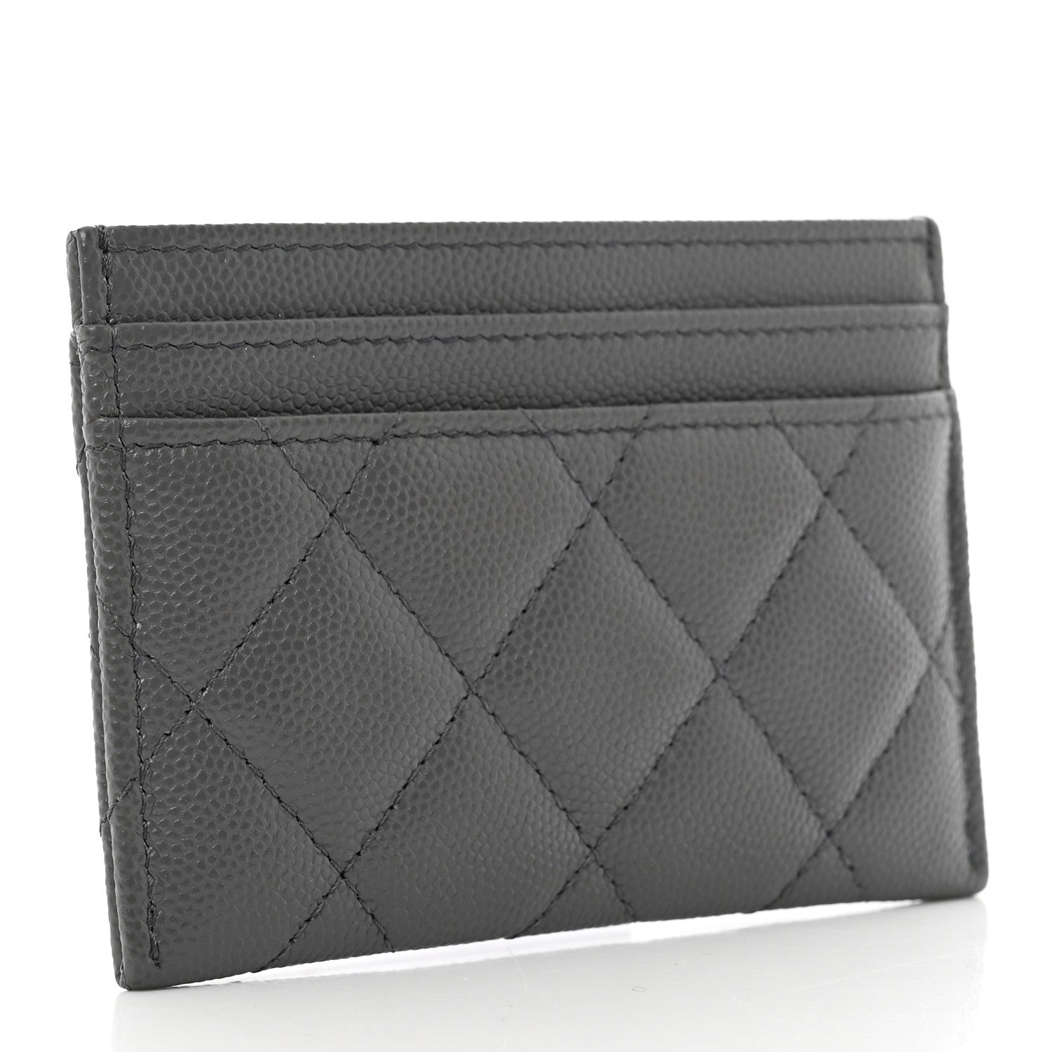 Chanel Caviar Quilted French New Wave Card Holder Grey 2 of 7