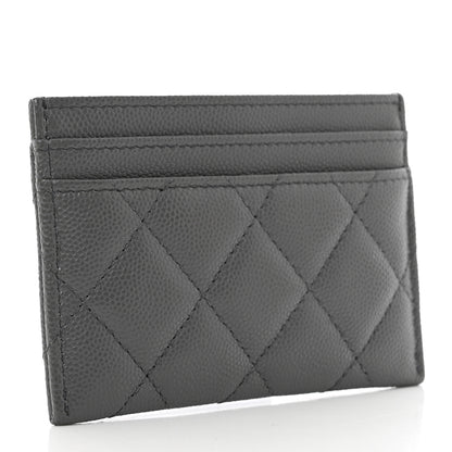 Chanel Caviar Quilted French New Wave Card Holder Grey 2 of 7
