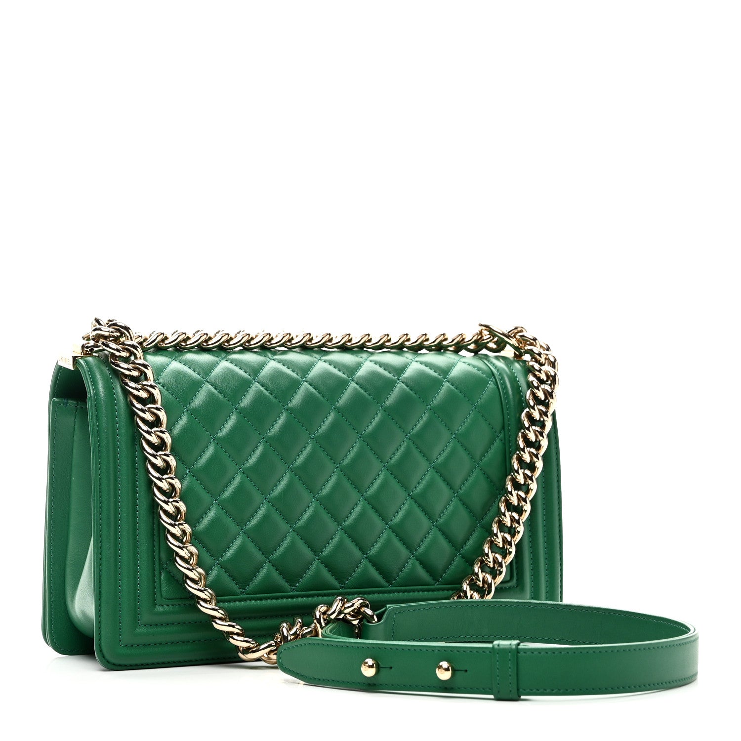 Chanel Calfskin Quilted Medium Boy Flap Green 3 of 11