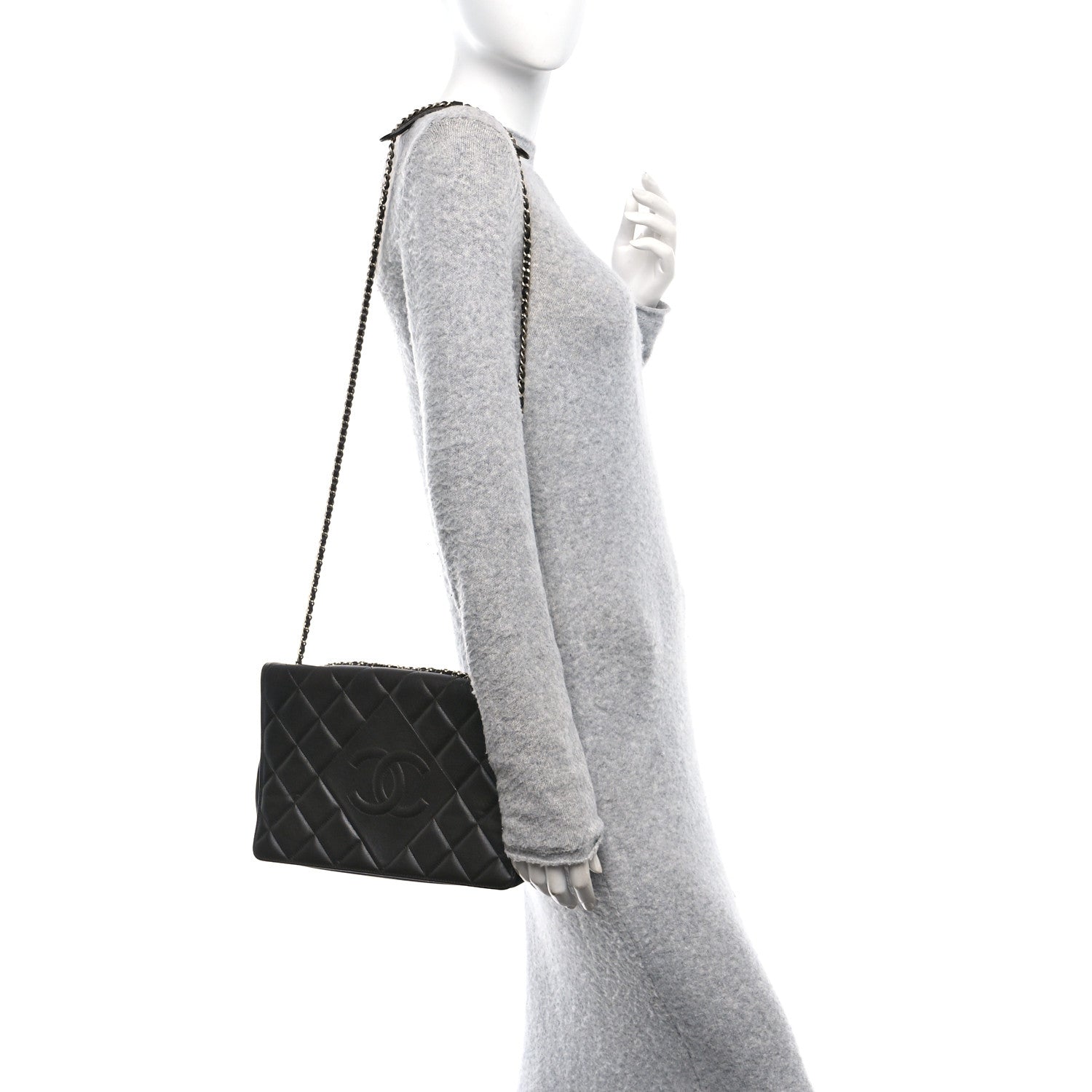 Chanel Lambskin Quilted Large Diamond CC Flap Black 2 of 10