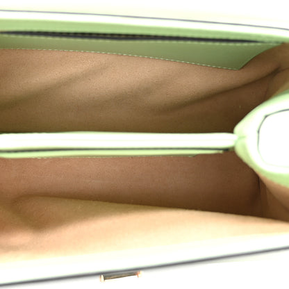 Gucci Glazed Textured Calfskin Mini Horsebit 1955 Top Handle Flap Bag Green 5 of 10