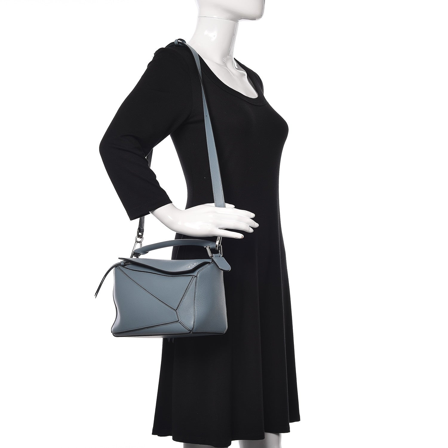 Loewe Calfskin Small Puzzle Bag Stone Blue 2 of 10