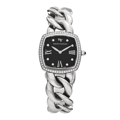 David Yurman Stainless Steel Diamond Bezel 27mm Albion Quartz Watch Black 1 of 4