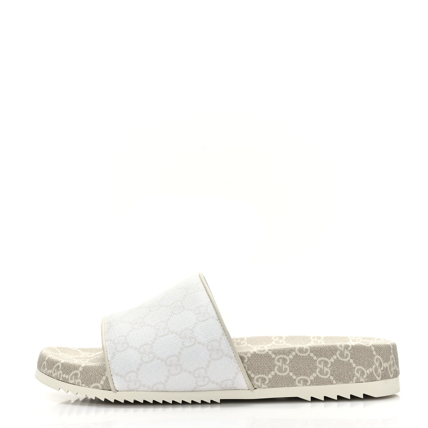 GG Supreme Monogram Demetra Mens Slide Sandals 9 White Mystic White