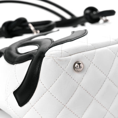 Chanel Calfskin Quilted Large Cambon Bowler White Black 7 of 18