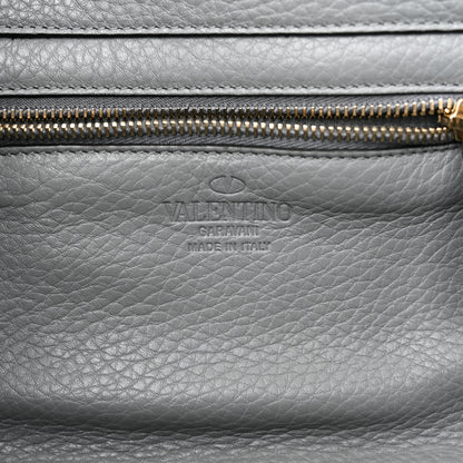 Valentino Garavani Pebbled Calfskin Small Rockstud Tote Light Stone 6 of 11