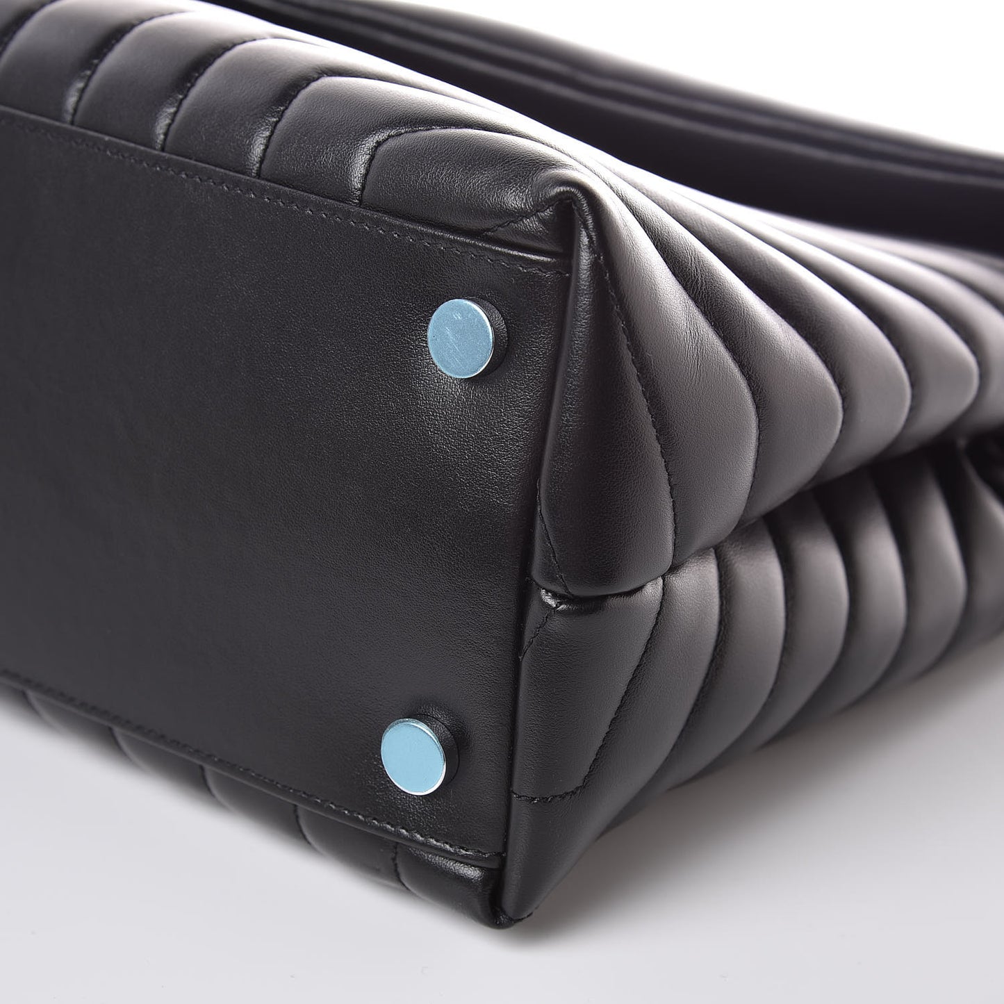 Calfskin Y Quilted Monogram Large Loulou Chain Satchel Black