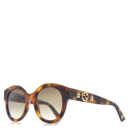 Gucci Acetate Round Frame GG Star Sunglasses GG0207S Tortoiseshell 1 of 7