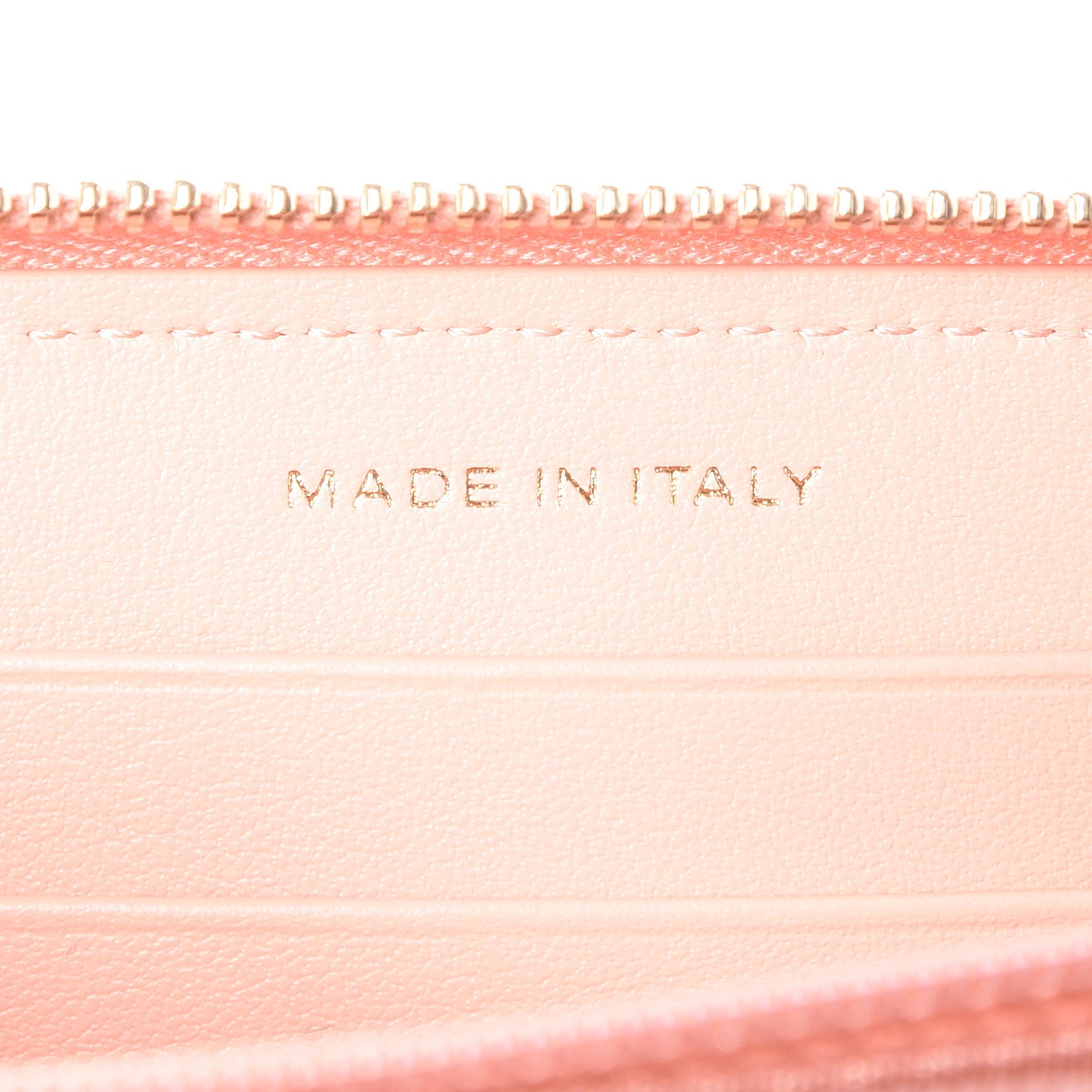 Caviar Camellia Embossed Small Zip Around Wallet Pink