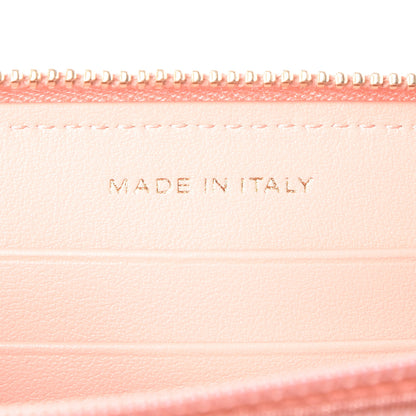Chanel Caviar Camellia Embossed Small Zip Around Wallet Pink 6 of 11