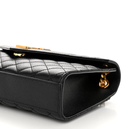 Saint Laurent Grain De Poudre Textured Mixed Matelasse Triquilt Medium Monogram Satchel Black 10 of 10