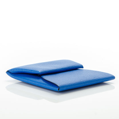 Hermes Chevre Mysore Bastia Coin Purse Bleu Hydra 4 of 6