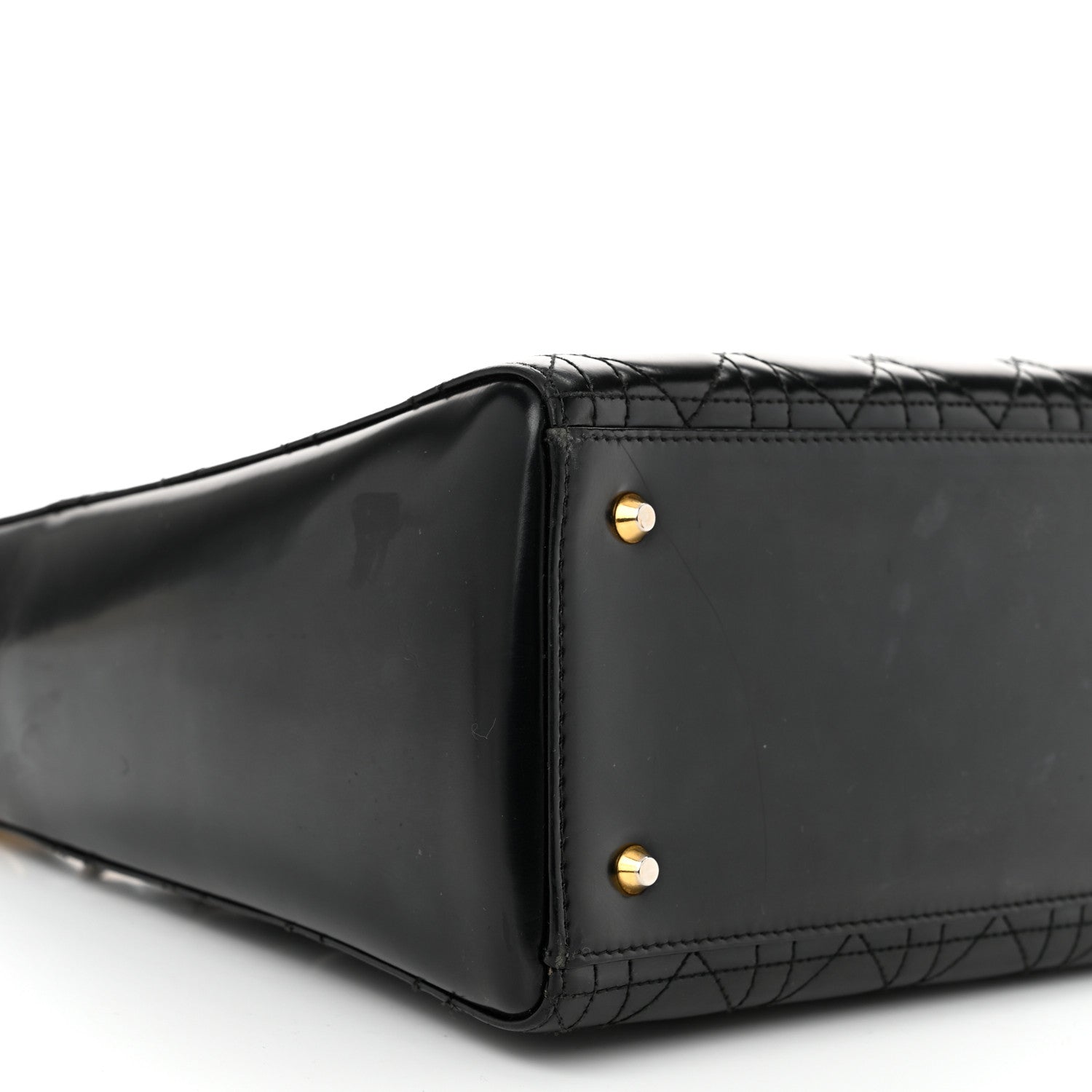 Christian Dior Glazed Calfskin Cannage Medium Lady Dior Black 9 of 12
