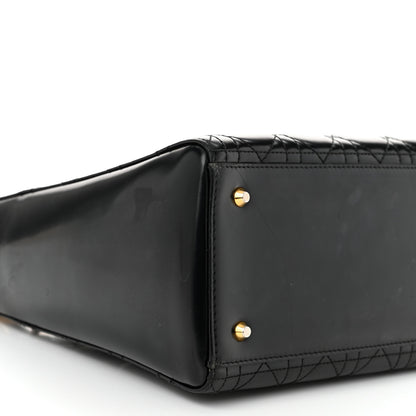 Christian Dior Glazed Calfskin Cannage Medium Lady Dior Black 9 of 12