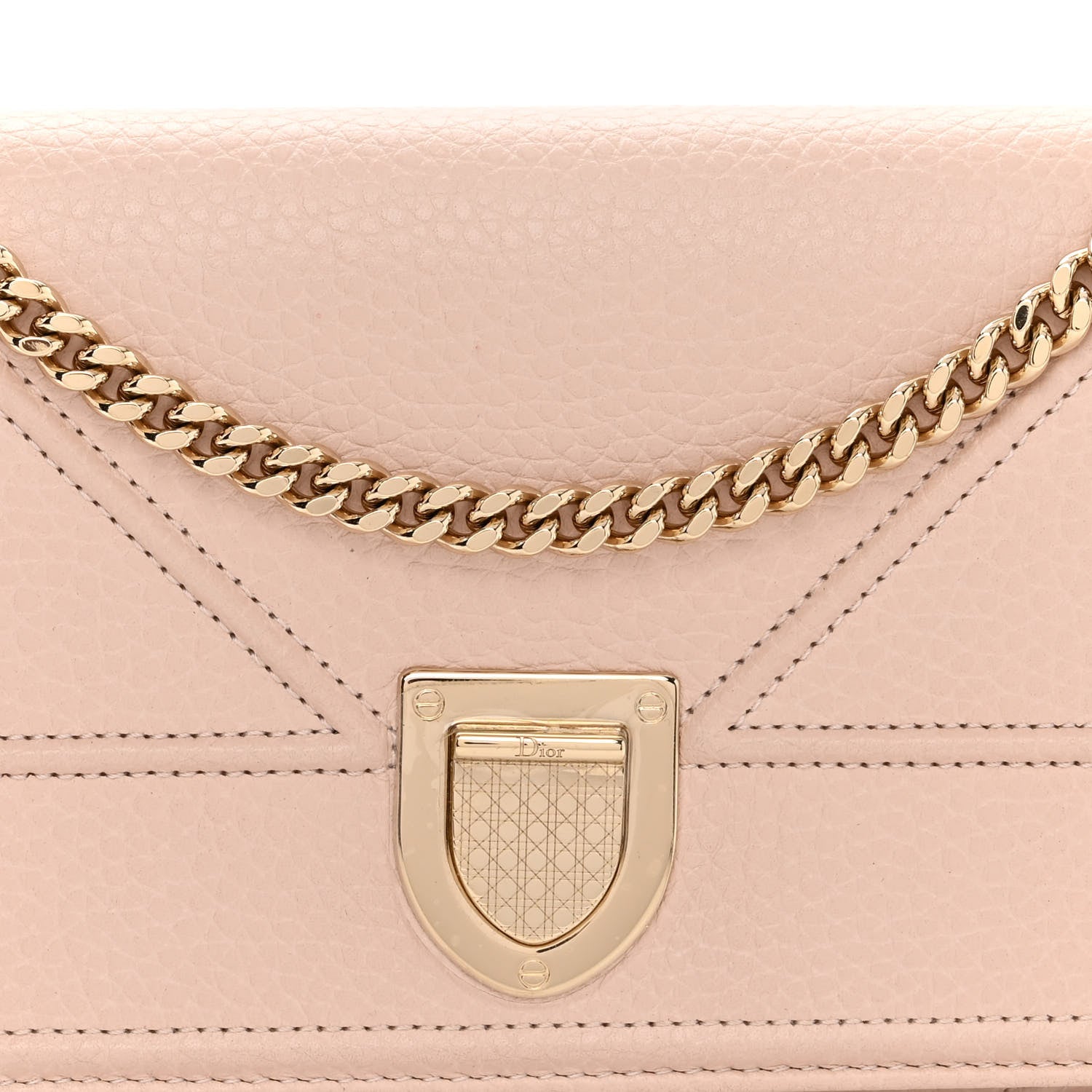 Christian Dior Grained Calfskin Diorama Croisiere Chain Wallet Rose Poudre 8 of 10