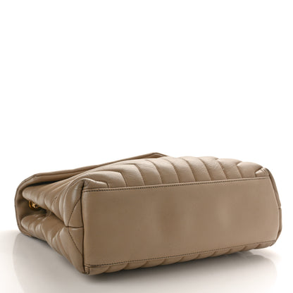 Saint Laurent Calfskin Y Quilted Monogram Medium Loulou Chain Satchel Dark Beige 4 of 21