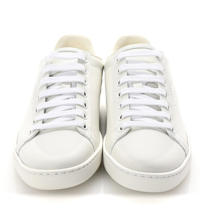 Gucci Calfskin Interlocking G Perforated Womens Ace Sneakers 37.5 White Grey Sky 3 of 10