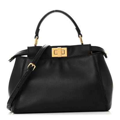 Fendi Nappa Mini Peekaboo Iconic Satchel Black 1 of 11