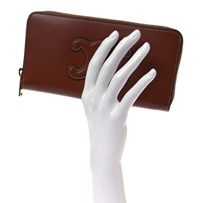 Celine Calfskin Triomphe Large Zipped Wallet Tan 2 of 10