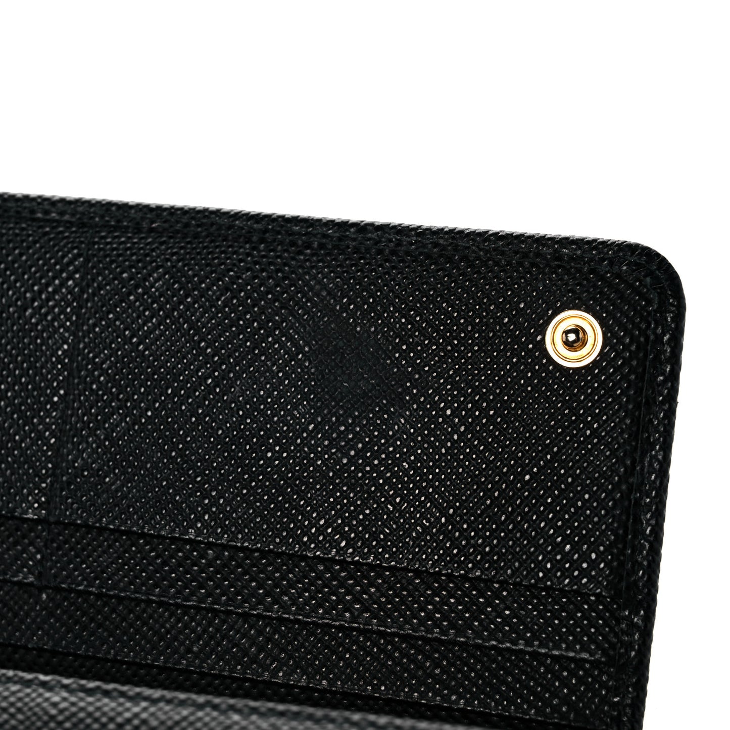 Saffiano Metal Continental Flap Wallet Black