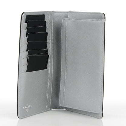 Chanel Lambskin Camellia Embossed Yen Wallet Black 4 of 7