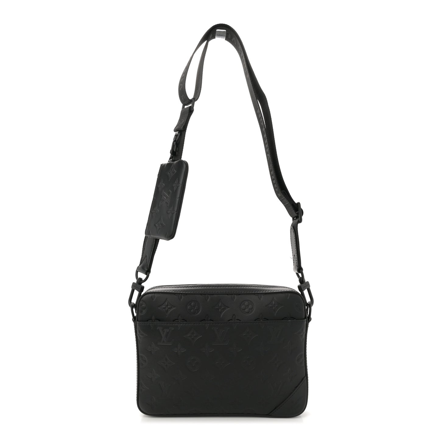 Calfskin Monogram Shadow Duo Messenger Black