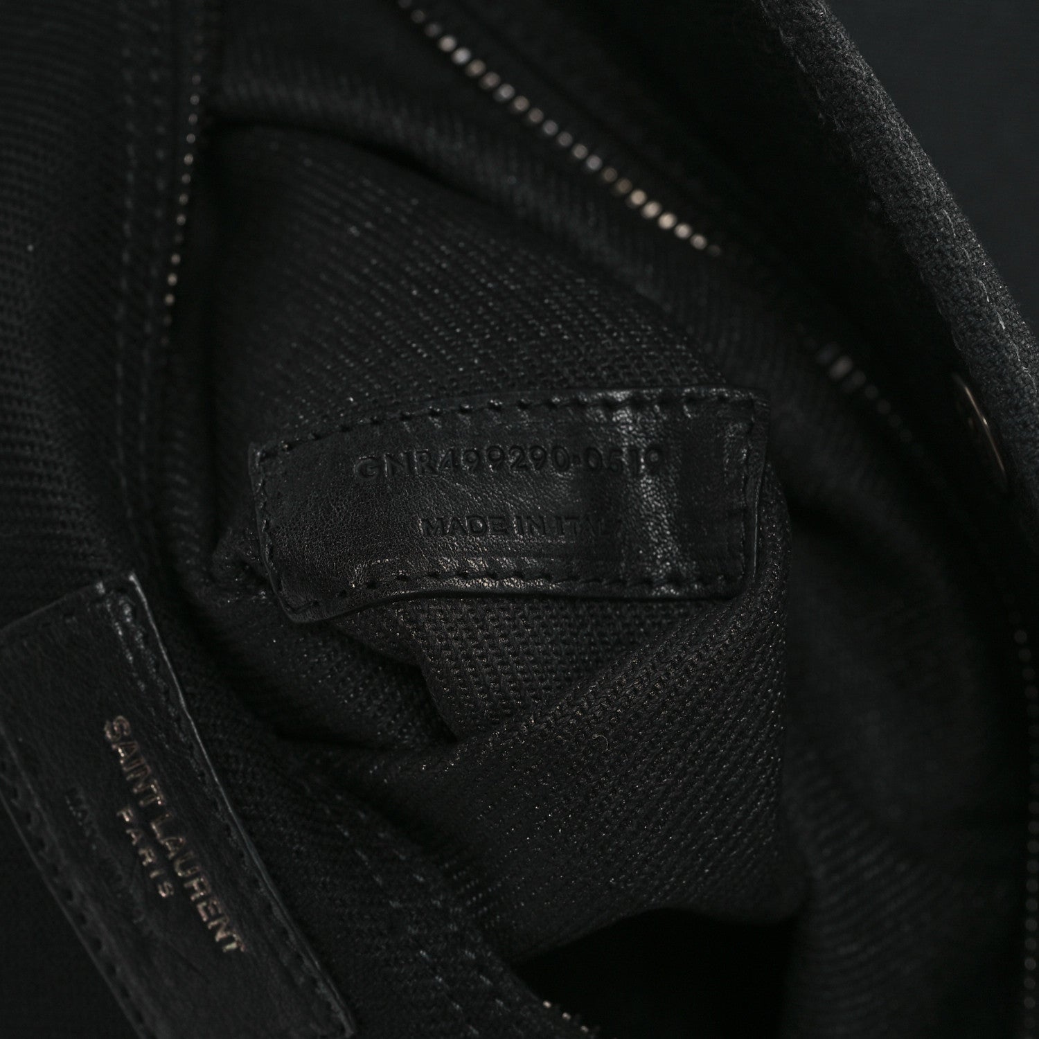 Saint Laurent Linen Calfskin Rive Gauche Tote Black 6 of 8