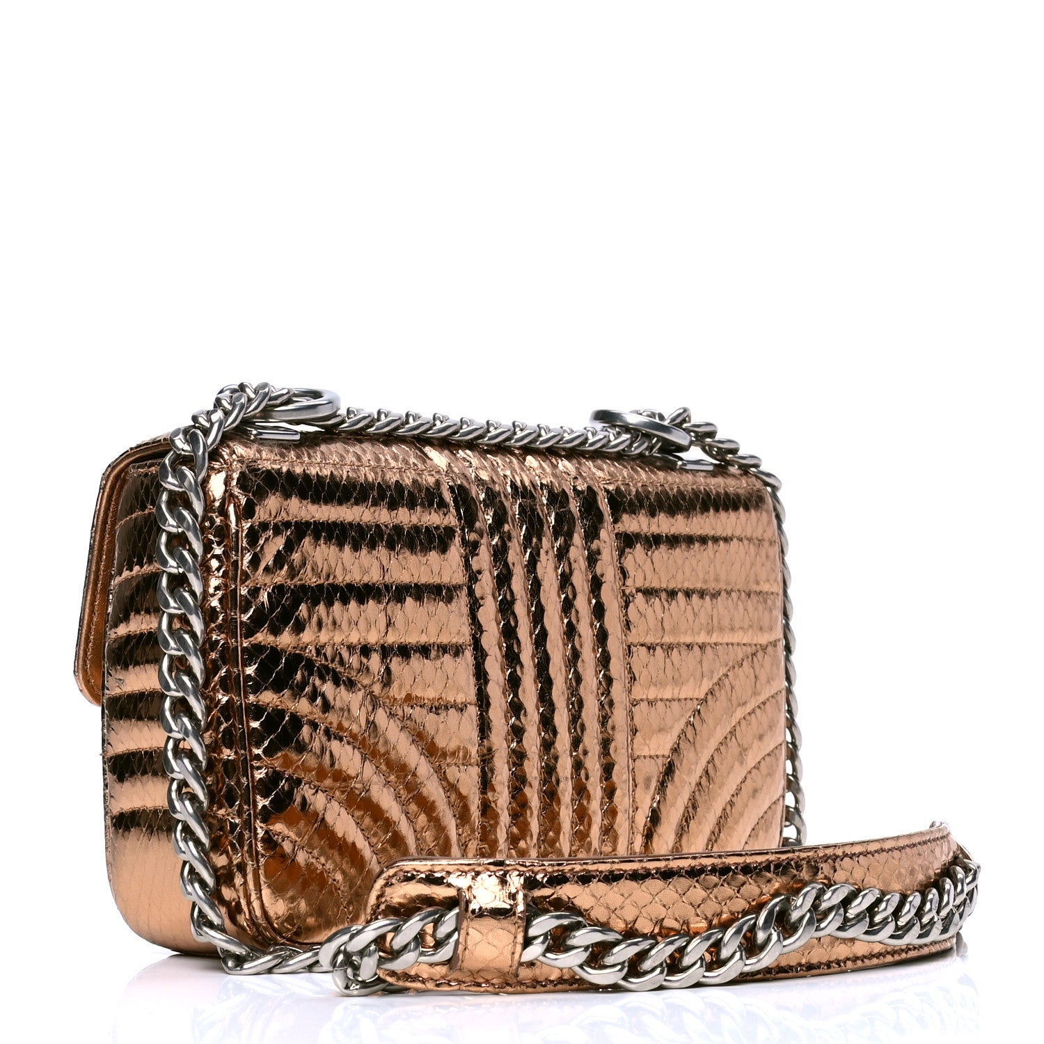 Prada Metallic Ayers Impunture Diagramme Small Chain Flap Shoulder Bag Cammeo Mordo 2 of 4