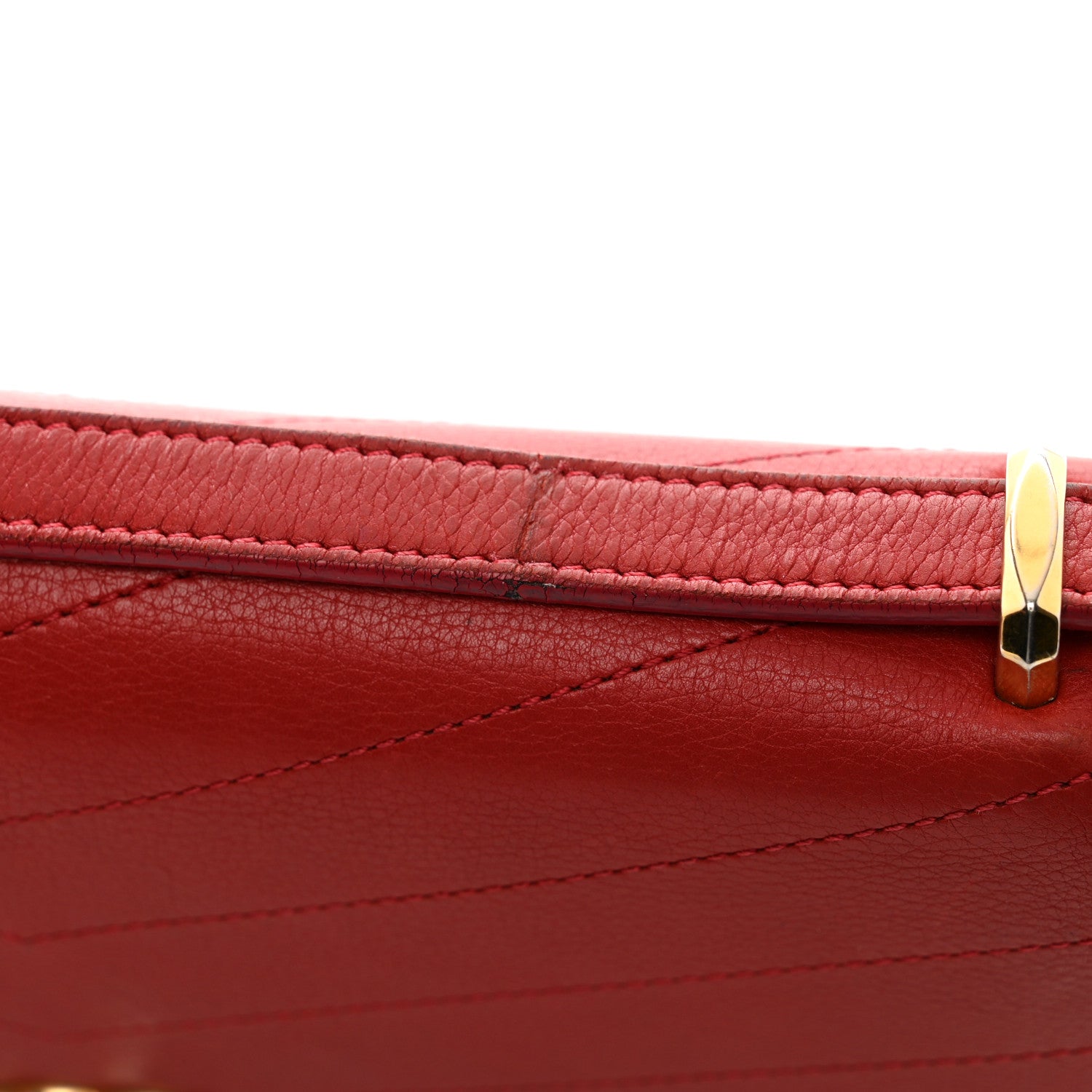 Chanel Calfskin Chevron Quilted Casual Trip Flap Red 13 of 14