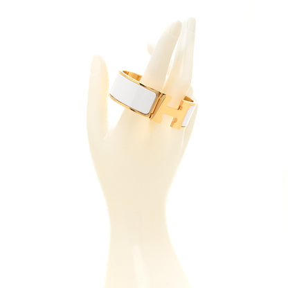 Hermes Enamel Wide Clic Clac H Bracelet GM White 2 of 4