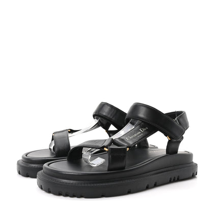 Christian Dior Lambskin D-Wave Sandals 38 Black 4 of 10
