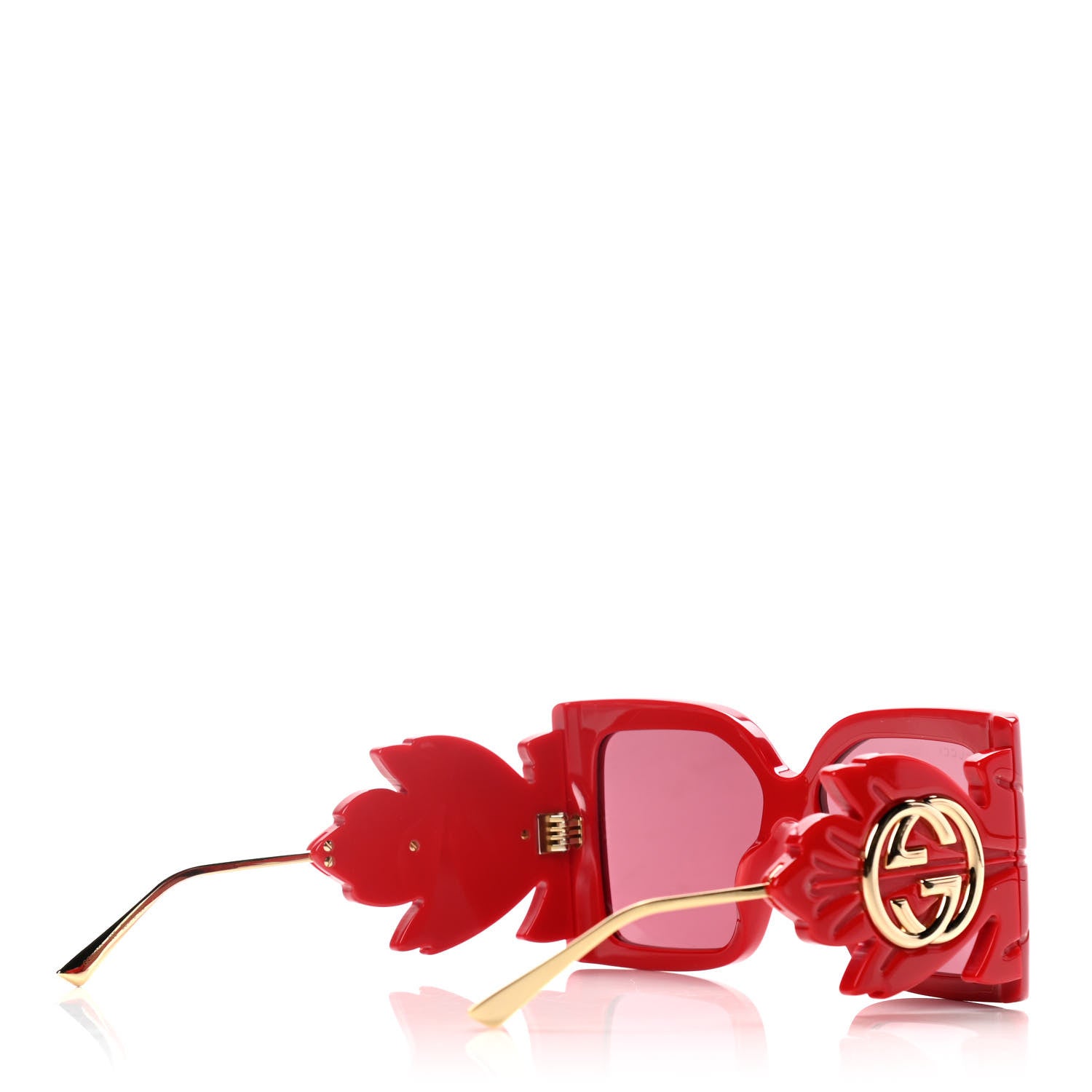 Gucci Acetate Square Frame Wing Sunglasses GG0535S Red 4 of 8