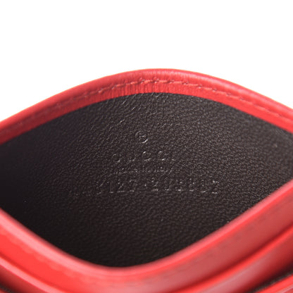 Gucci Calfskin Matelasse GG Marmont Card Holder Hibiscus Red 6 of 7
