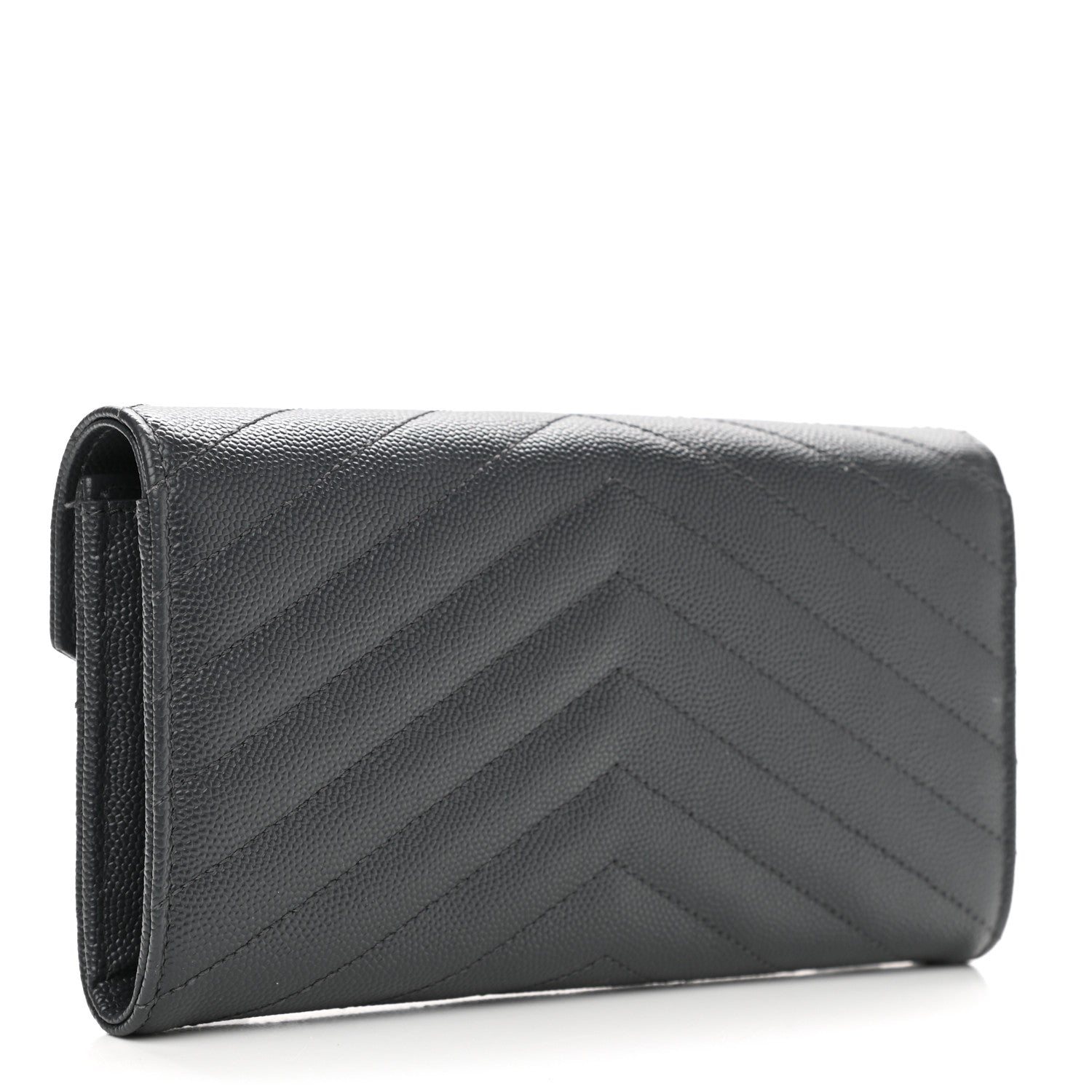Saint Laurent Gjmrain De Poudre Matelasse Chevron Monogram Flap Wallet Fog 3 of 9
