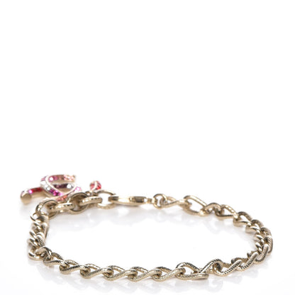 Chanel Crystal CC Bracelet Gold Fuchsia Purple 3 of 5