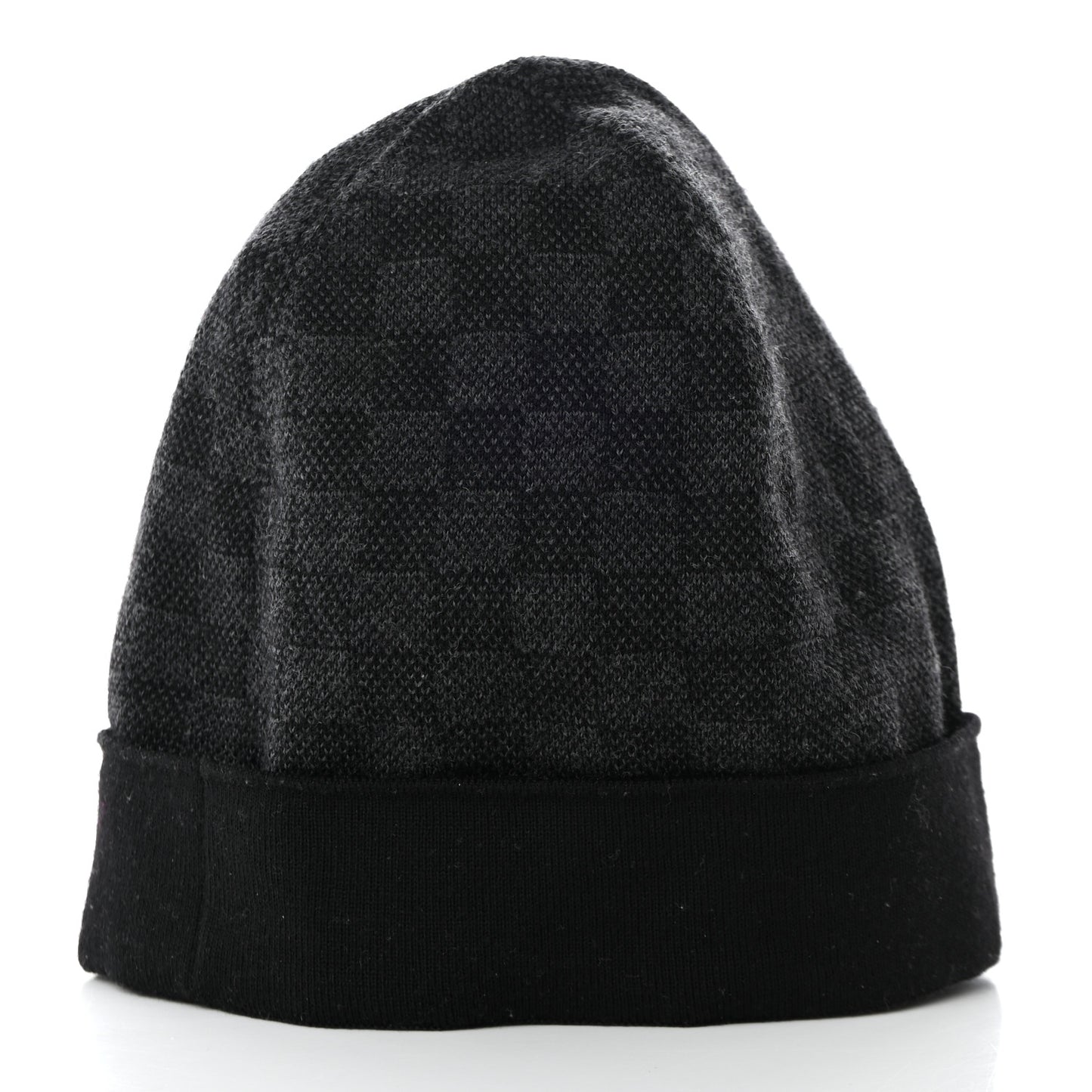 Wool Bonnet Petit Damier Graphite Beanie Hat