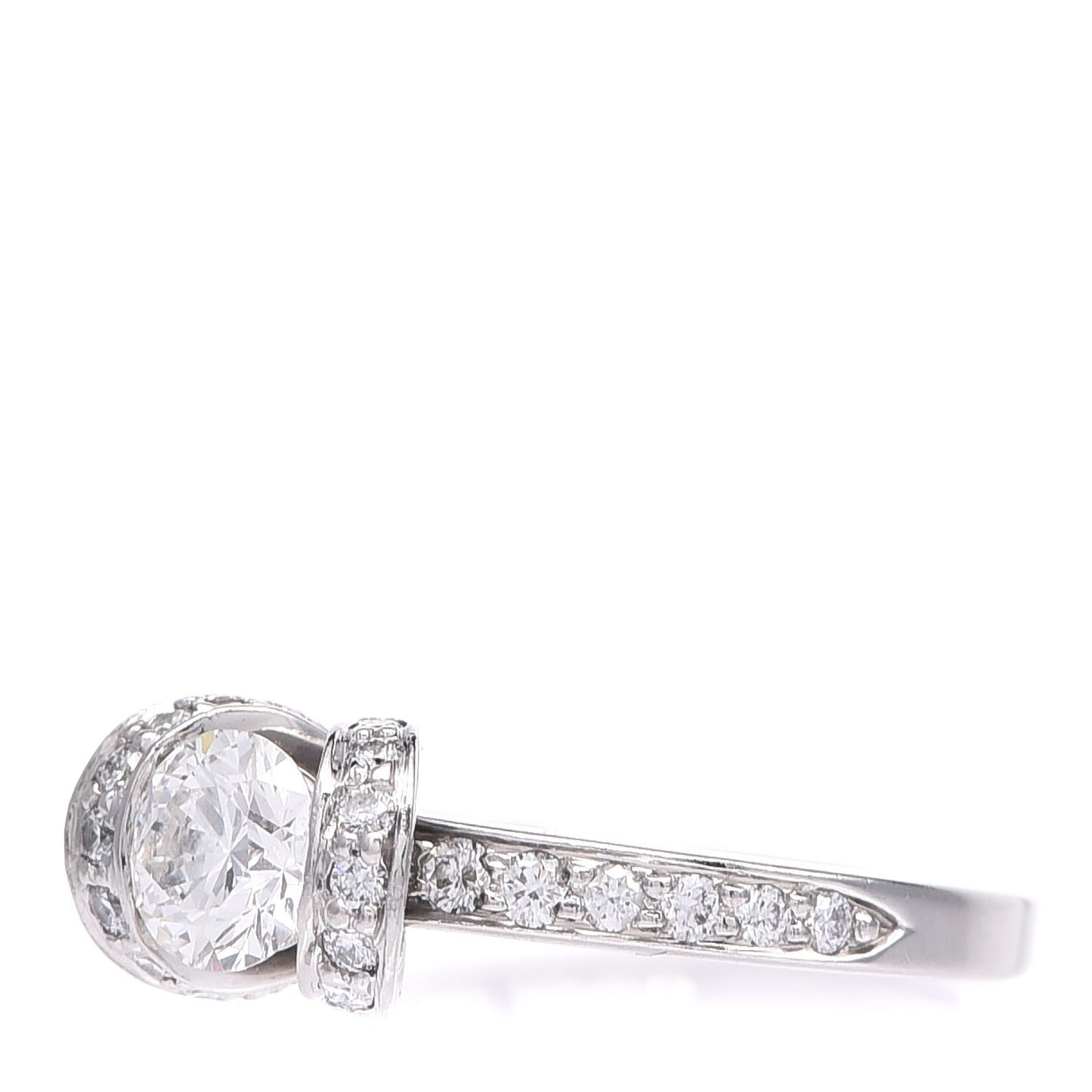 Platinum Diamond Round Brilliant .54 Ct. Ribbon Engagement Ring 51.9 6