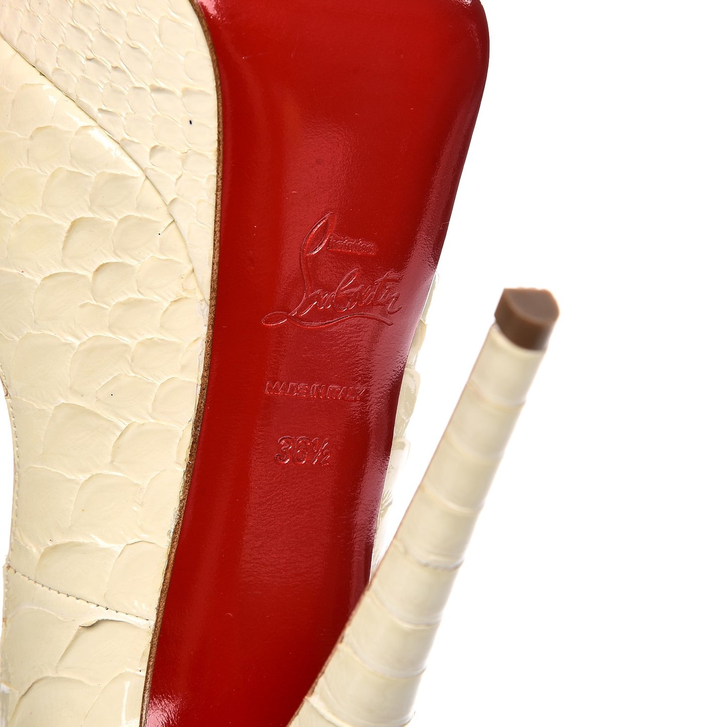 Python Lady Peep 150 Pumps 36.5 Craie