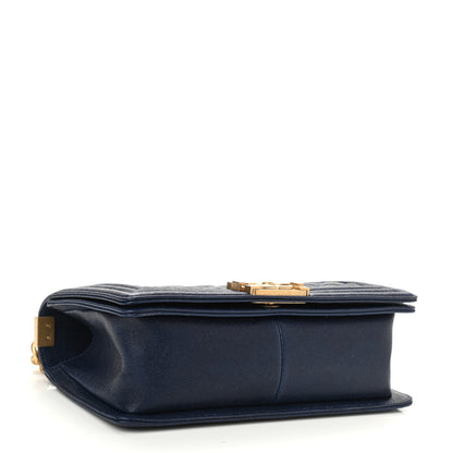 Chanel Caviar Quilted Medium Boy Flap Navy 4 of 10