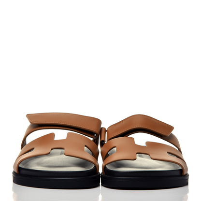 Hermes Calfskin Womens Chypre Sandals 37 Naturel 2 of 9