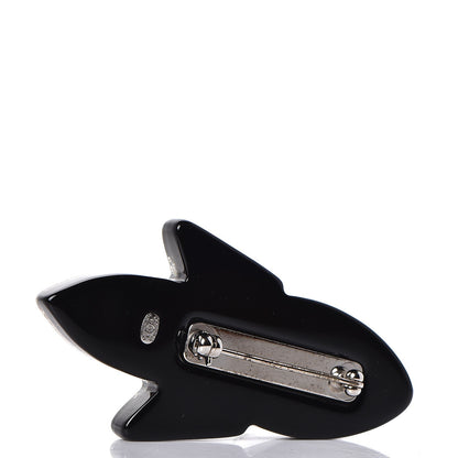 Chanel Glittered Resin Strass Rocket Brooch Silver Blue Pink 3 of 5