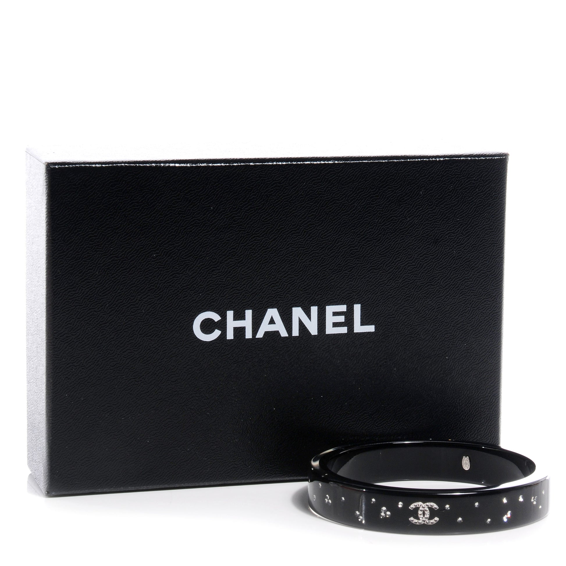 Chanel Resin Crystal CC Bangle Black 5 of 5