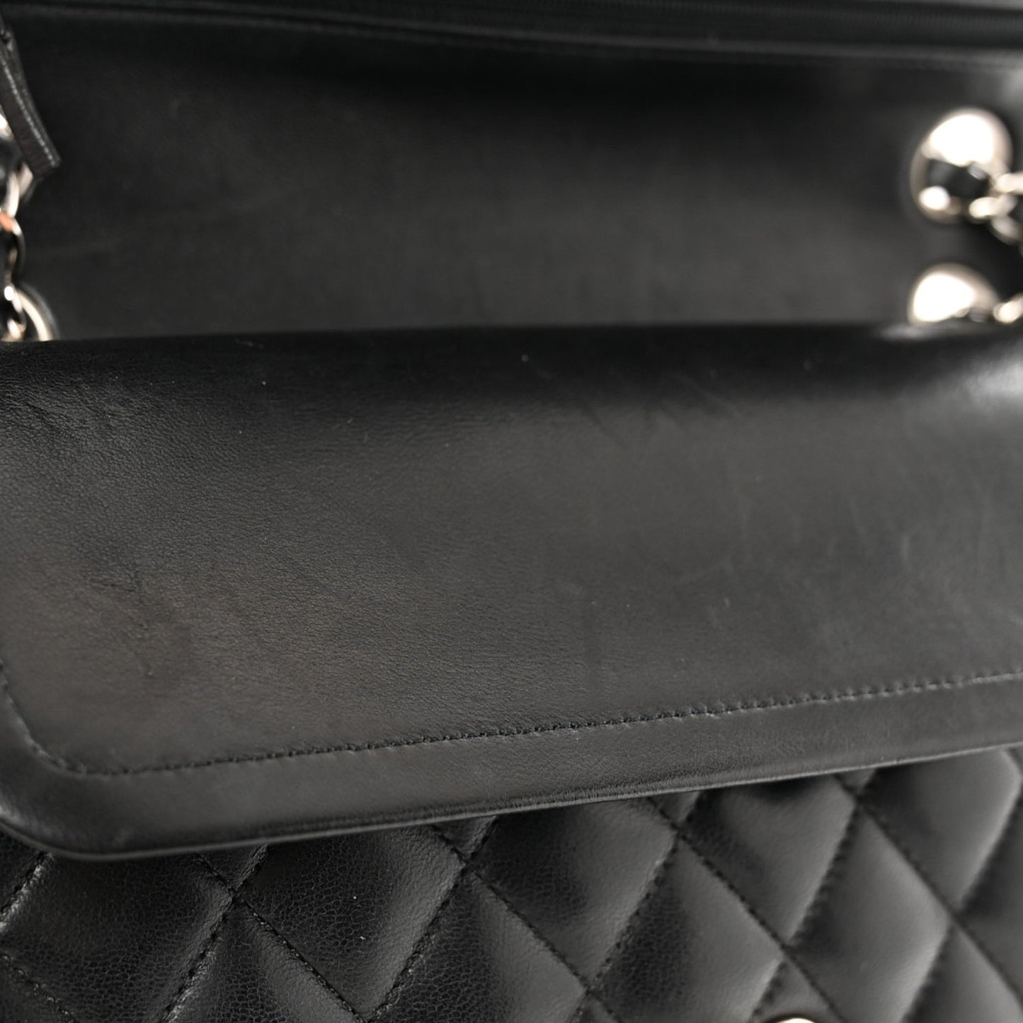 Lambskin Quilted Medium Double Flap Black