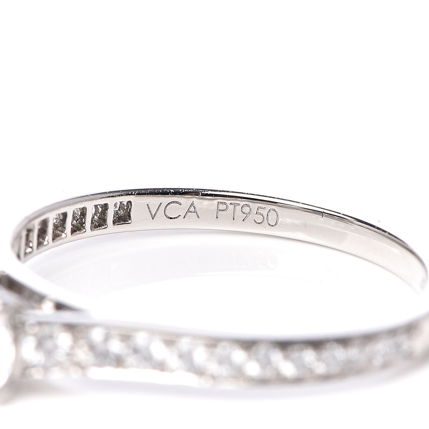 Van Cleef & Arpels Platinum Diamond .32ct Romance Solitaire Ring 49 4.75 5 of 6