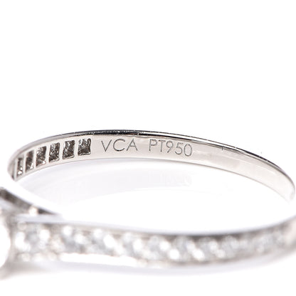 Van Cleef & Arpels Platinum Diamond .32ct Romance Solitaire Ring 49 4.75 5 of 6