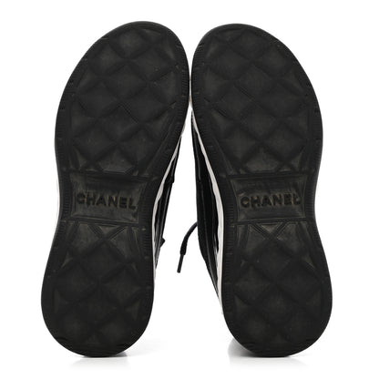 Chanel Velvet Calfskin Mixed Fibers CC Sneakers 35 Black 5 of 8