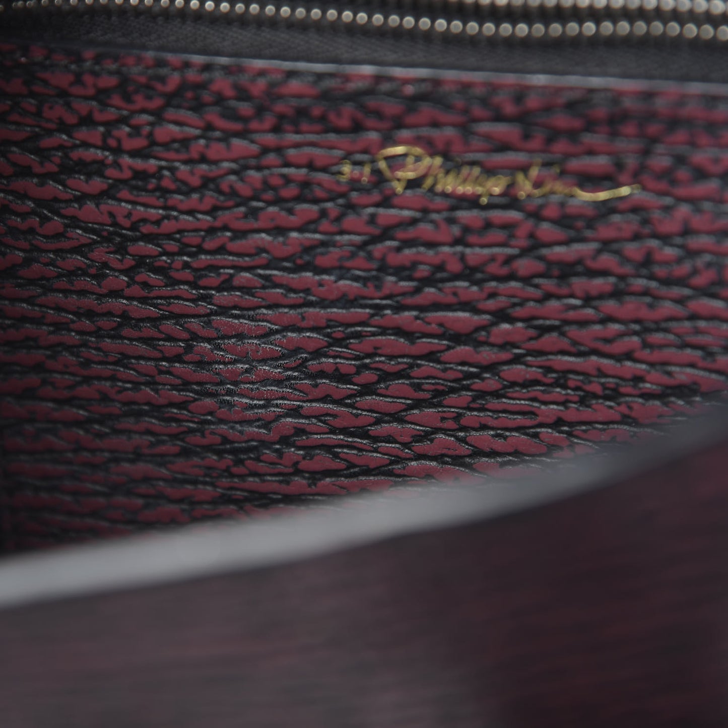 3.1 Textured Calfskin Mini Pashli Satchel Black Red