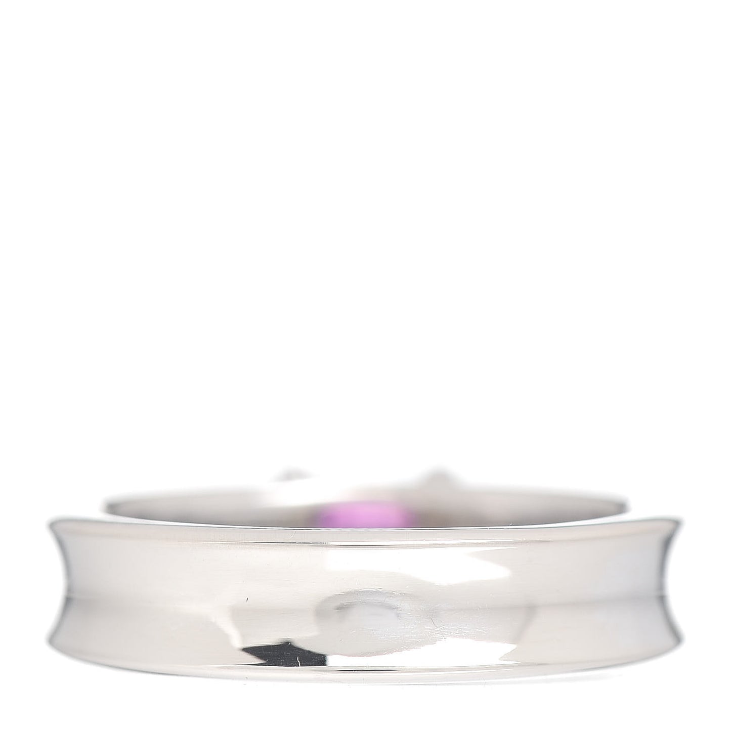 18K White Gold Pink Sapphire Stacking Ring 49 4.75