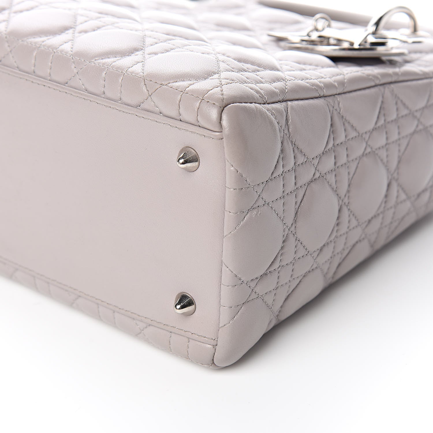 Christian Dior Lambskin Cannage Medium Lady Dior Grey 9 of 10